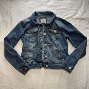 Mudd Blue Denim Trucker Jean Jacket Women's Sz M Y2k 2000s